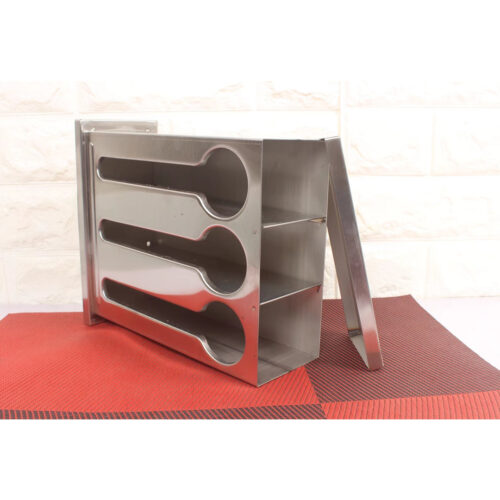 Stainless Steel Buffet Restaurant Spoon Utensil Holder Storage Rack 3 Holes - Image 9