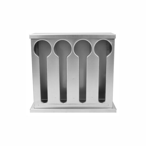 Stainless Steel Buffet Restaurant Spoon Utensil Holder Storage Rack 4 Holes - Image 2