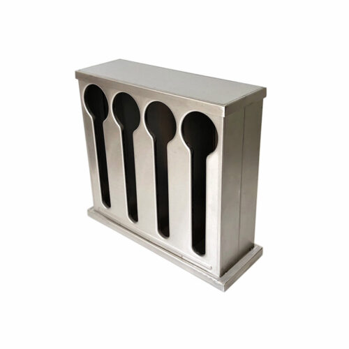 Stainless Steel Buffet Restaurant Spoon Utensil Holder Storage Rack 4 Holes - Image 5