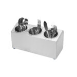 18/10 Stainless Steel Commercial Conical Utensils Holder with 3 Holes