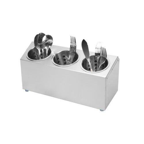 18/10 Stainless Steel Commercial Conical Utensils Holder with 3 Holes