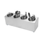 18/10 Stainless Steel Commercial Conical Utensils Holder with 4 Holes
