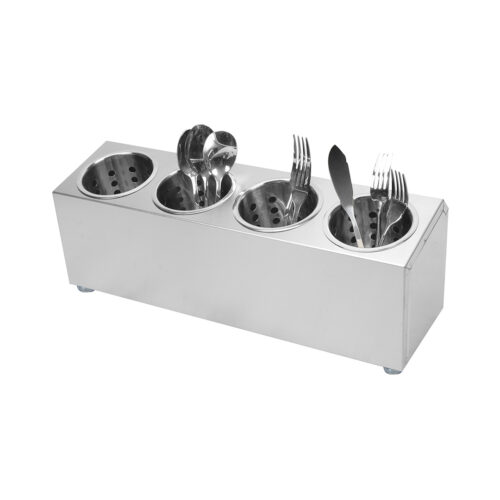 18/10 Stainless Steel Commercial Conical Utensils Holder with 4 Holes