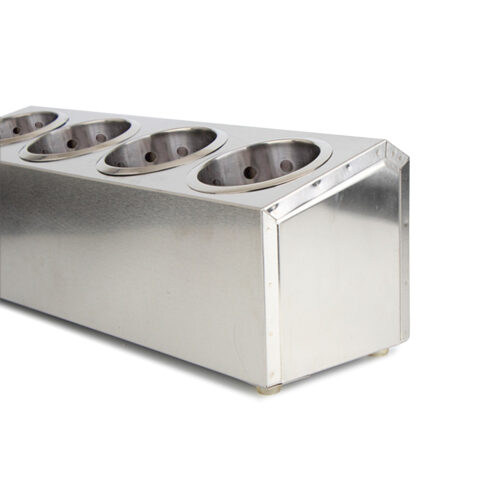 18/10 Stainless Steel Commercial Conical Utensils Holder with 4 Holes - Image 3