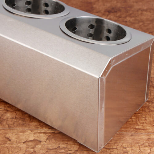 18/10 Stainless Steel Commercial Conical Utensils Holder with 4 Holes - Image 9
