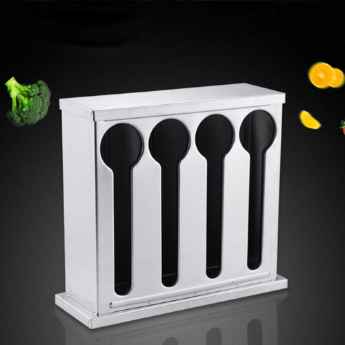 2x Stainless Steel Buffet Restaurant Spoon Utensil Holder Storage Rack 4 Holes - Image 9