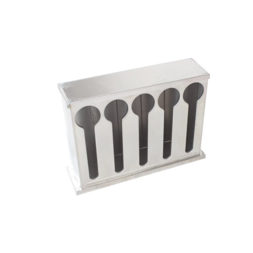 2x Stainless Steel Buffet Restaurant Spoon Utensil Holder Storage Rack 5 Holes - Image 3