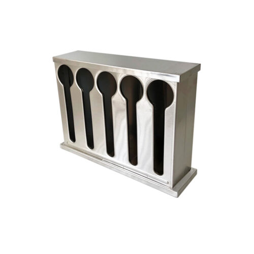 2x Stainless Steel Buffet Restaurant Spoon Utensil Holder Storage Rack 5 Holes - Image 4
