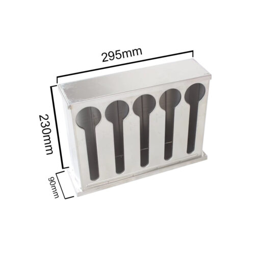 2x Stainless Steel Buffet Restaurant Spoon Utensil Holder Storage Rack 5 Holes - Image 7