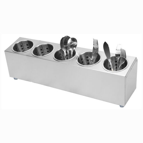 18/10 Stainless Steel Commercial Conical Utensils Holder with 5 Holes