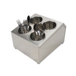 18/10 Stainless Steel Commercial Conical Utensils Square Holder with 4 Holes