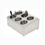 18/10 Stainless Steel Commercial Conical Utensils Holder with 6 Holes