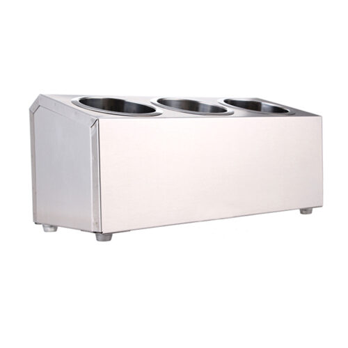 2x 18/10 Stainless Steel Commercial Conical Utensils Holder with 3 Holes - Image 2