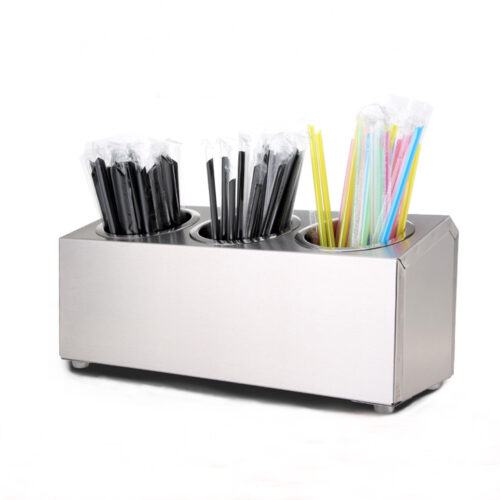 2x 18/10 Stainless Steel Commercial Conical Utensils Holder with 3 Holes - Image 6