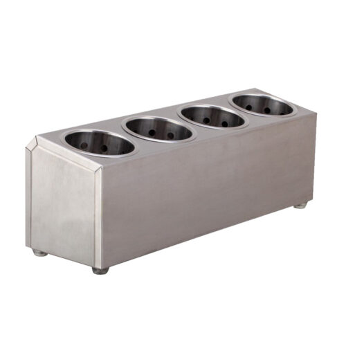 2x 18/10 Stainless Steel Commercial Conical Utensils Holder with 4 Holes - Image 2