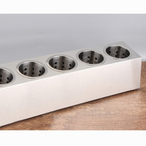 2x 18/10 Stainless Steel Commercial Conical Utensils Holder with 5 Holes - Image 8