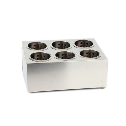 2x 18/10 Stainless Steel Commercial Conical Utensils Holder with 6 Holes - Image 3
