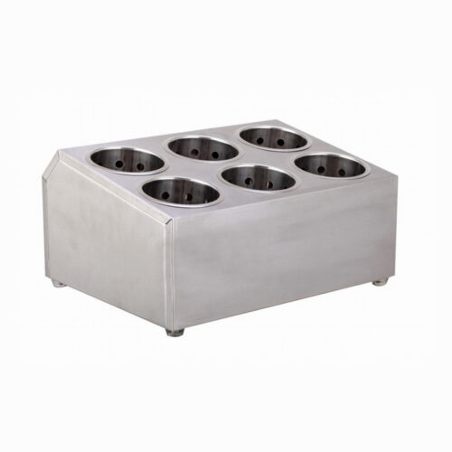 2x 18/10 Stainless Steel Commercial Conical Utensils Holder with 6 Holes - Image 4