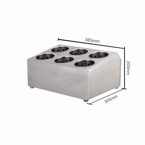 2x 18/10 Stainless Steel Commercial Conical Utensils Holder with 6 Holes - Image 7