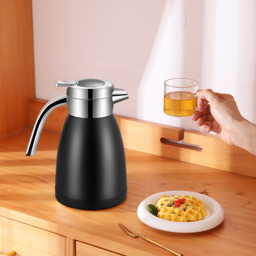 1.2L Stainless Steel Insulated Vacuum Flask WaterBottle Black - Image 2