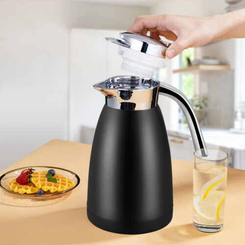 1.2L Stainless Steel Insulated Vacuum Flask WaterBottle Black - Image 5