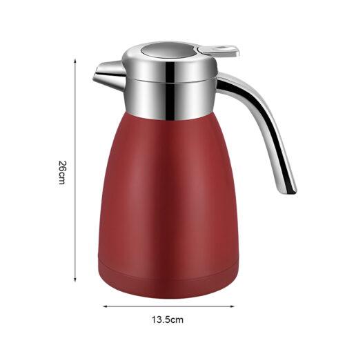 1.8L Stainless Steel Insulated Vacuum Flask Water Coffee Jug Thermal Red - Image 4