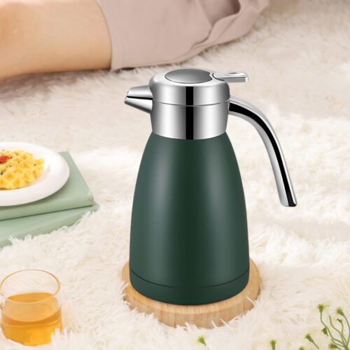 2.2L Stainless Steel Insulated Vacuum Flask Water Bottle Green - Image 3
