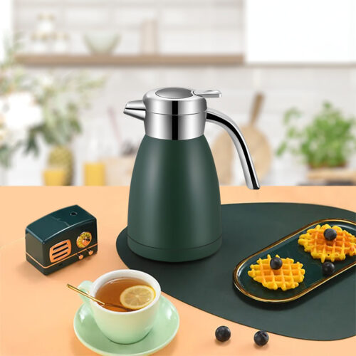 2.2L Stainless Steel Insulated Vacuum Flask Water Bottle Green - Image 7