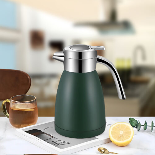 2.2L Stainless Steel Insulated Vacuum Flask Water Bottle Green - Image 9