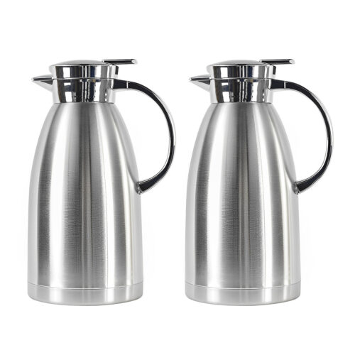 2x 1.8L Stainless Steel Insulated Vacuum Flask Water Coffee Jug Thermal