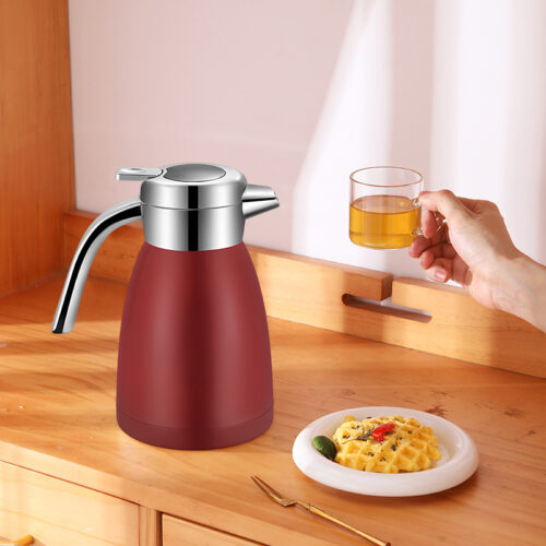 2x 1.2LStainless Steel Insulated Vacuum Flask WaterBottle Red - Image 2