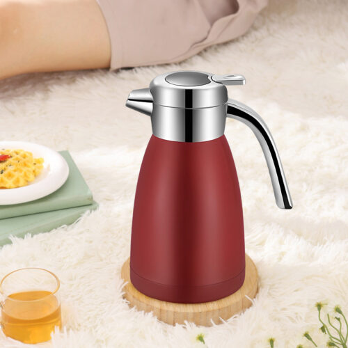 2x 1.2LStainless Steel Insulated Vacuum Flask WaterBottle Red - Image 3