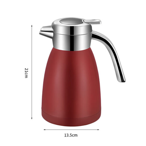 2x 1.2LStainless Steel Insulated Vacuum Flask WaterBottle Red - Image 4