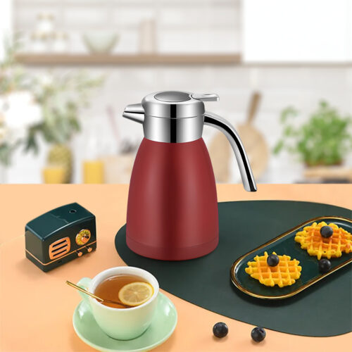 2x 1.2LStainless Steel Insulated Vacuum Flask WaterBottle Red - Image 7
