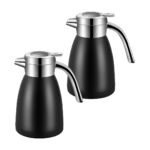 2x 1.8L Stainless Steel Insulated Vacuum Flask WaterBottle Black