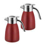 2x 1.8L Stainless Steel Insulated Vacuum Flask Water Coffee Jug Thermal Red