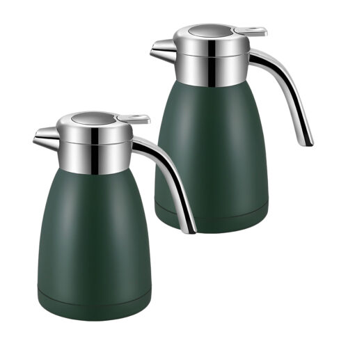 2x 2.2L Stainless Steel Insulated Vacuum Flask Water Bottle Green