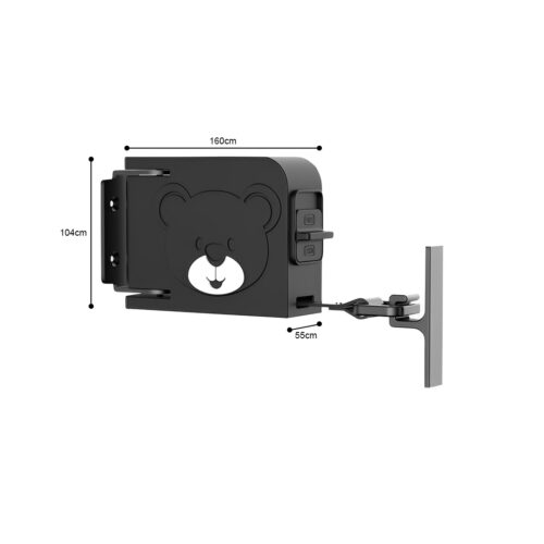 160mm Wall-Mounted Clothes Line Dry Rack Retractable Space-Saving Folding Hanger Black - Image 8