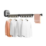 93.2cm Wall-Mounted Clothing Dry Rack Retractable Space-Saving Folding Hanger