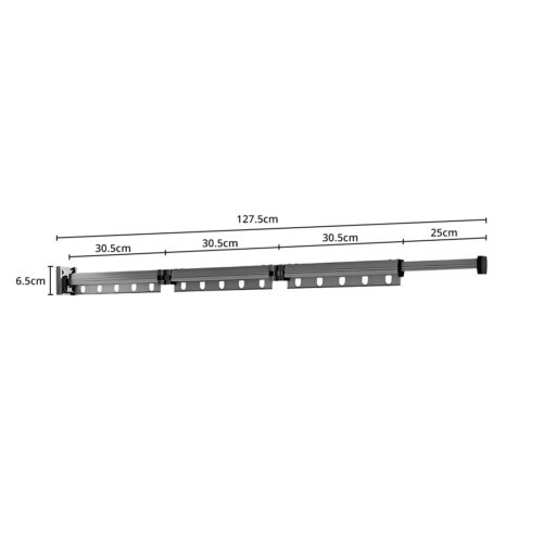 127.5cm Wall-Mounted Clothing Dry Rack Retractable Space-Saving Folding Hanger - Image 4