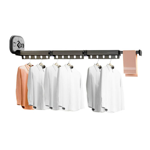 127.5cm Wall-Mounted Clothing Dry Rack Retractable Space-Saving Folding Hanger