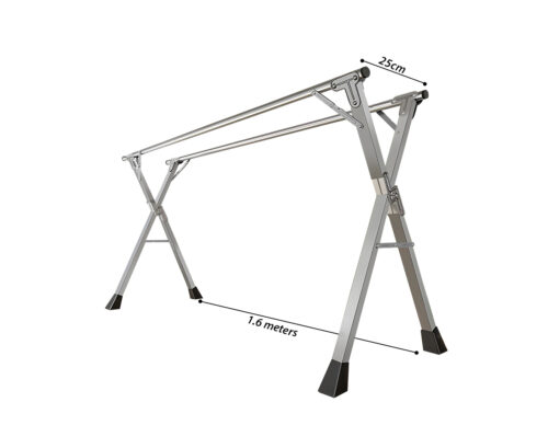 1.6m Portable Standing Clothes Drying Rack Folding Space-Saving Laundry Holder Indoor Outdoor - Image 3