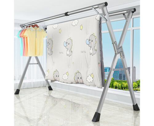 1.6m Portable Standing Clothes Drying Rack Folding Space-Saving Laundry Holder Indoor Outdoor - Image 5
