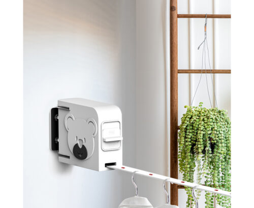 2x 160mm Wall-Mounted Clothes Line Dry Rack Retractable Space-Saving Folding Hanger White - Image 3