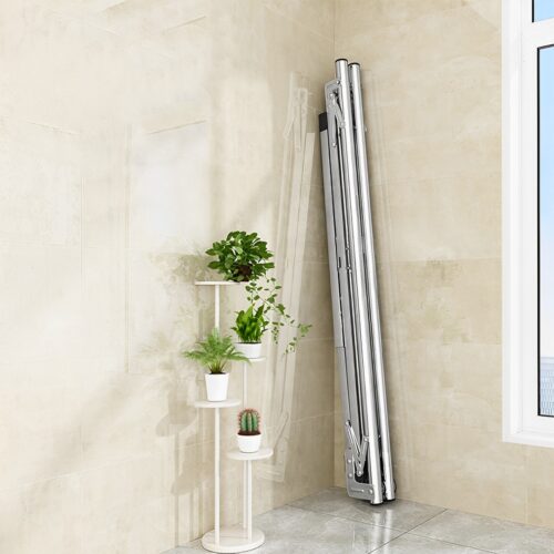 1.6m Portable Standing Clothes Drying Rack Folding Space-Saving Laundry Holder 3 Poles - Image 6