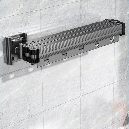 2x 127.5cm Wall-Mounted Clothing Dry Rack Retractable Space-Saving Folding Hanger - Image 7
