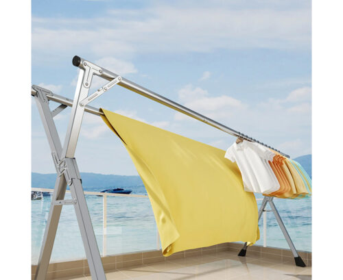 2x 2m Portable Standing Clothes Drying Rack Folding Space-Saving Laundry Holder Indoor Outdoor - Image 2