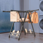 1.6m Portable Wing Shape Clothes Drying Rack Folding Space-Saving Laundry Holder
