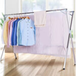2x 2.4m Portable Standing Clothes Drying Rack Folding Space-Saving Laundry Holder Indoor Outdoor
