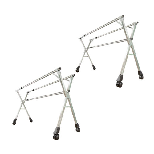 2x 240cm Portable Drying Rack Clothes Steel Laundry Rack Folding Space-Saving Laundry Holder 3 Poles